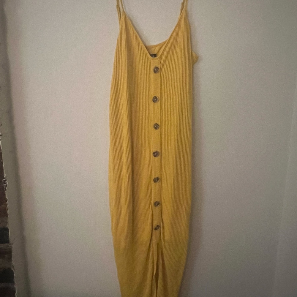 Button up yellow dress